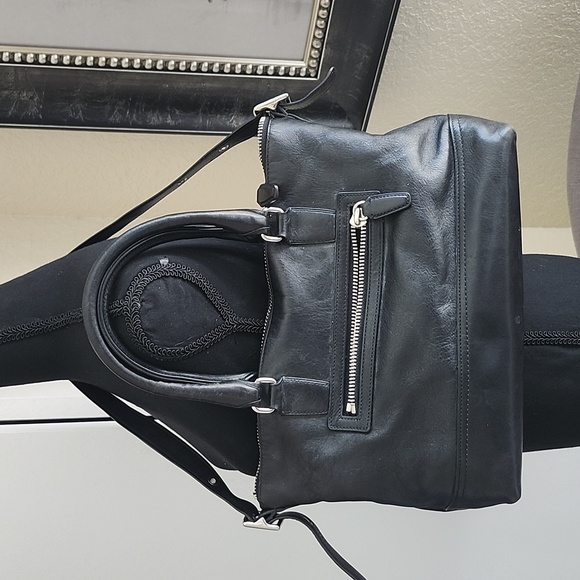 COACH black leather satchel - Picture 3 of 4